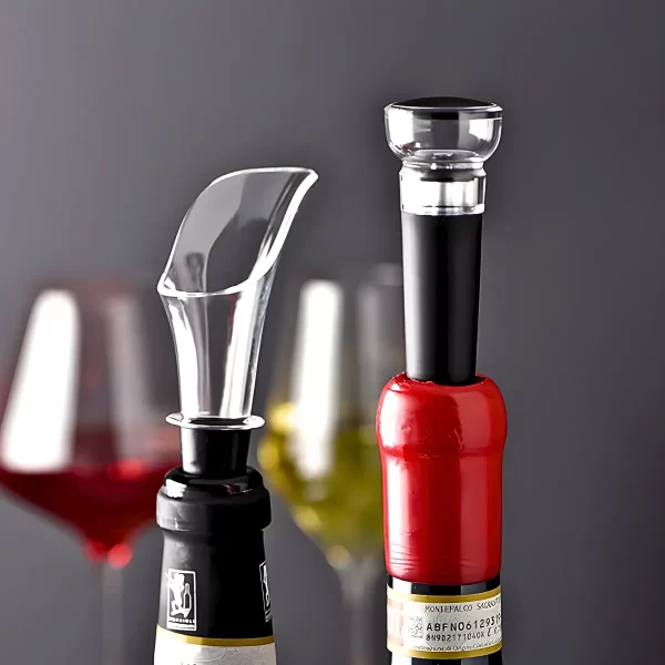 Kit Para Vinho Com Bico Aerador e Rolha Tampa a Vácuo - Image 2