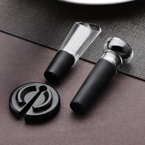 Kit Para Vinho Com Bico Aerador e Rolha Tampa a Vácuo - Image 3