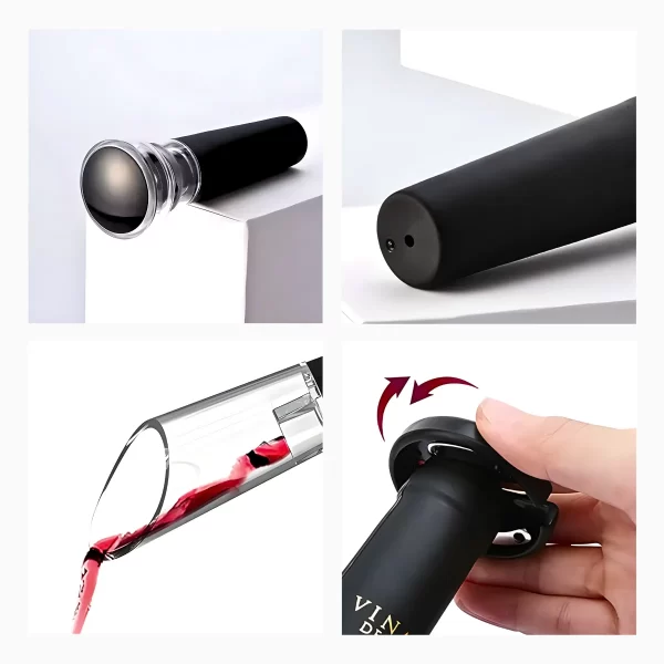 Kit Para Vinho Com Bico Aerador e Rolha Tampa a Vácuo - Image 8