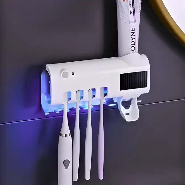 Suporte Dipenser Com Esterilizador UV Porta Escova e Pasta de Dente - Image 5