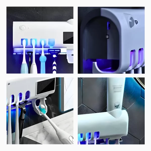 Suporte Dipenser Com Esterilizador UV Porta Escova e Pasta de Dente - Image 7