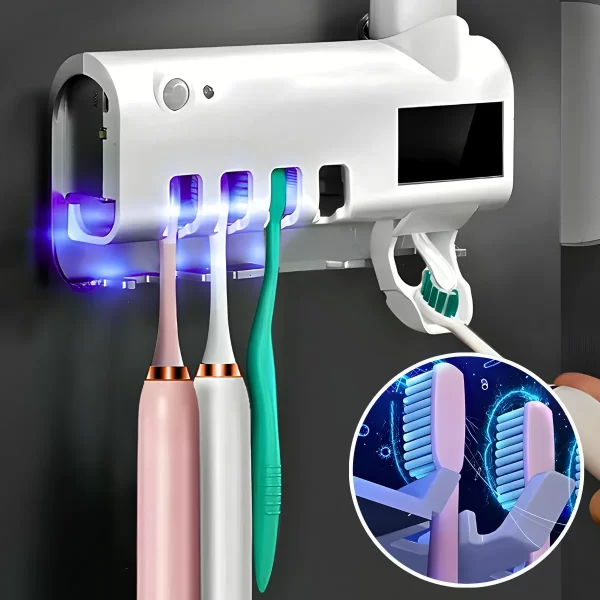 Suporte Dipenser Com Esterilizador UV Porta Escova e Pasta de Dente - Image 6