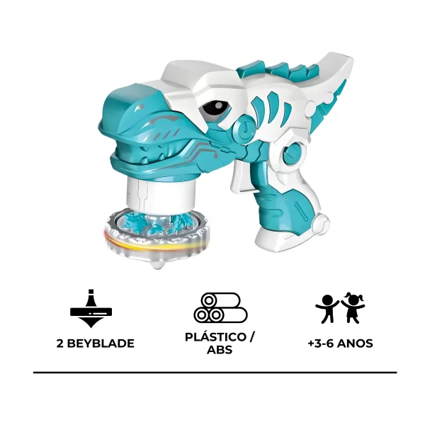 Brinquedo Beyblade Batalha Dinossauro Lançador De Disco - Image 9