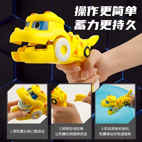 Beyblade + 2 Lançadores Dinossauro Amarelo - Image 5