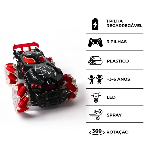 Carro Elétrico com Controle Remoto Brinquedo Acrobático com - Image 8