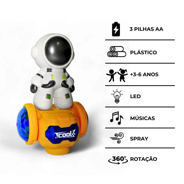 Brinquedo Hoverboard Espacial Com Astronauta Led e Música - Image 7