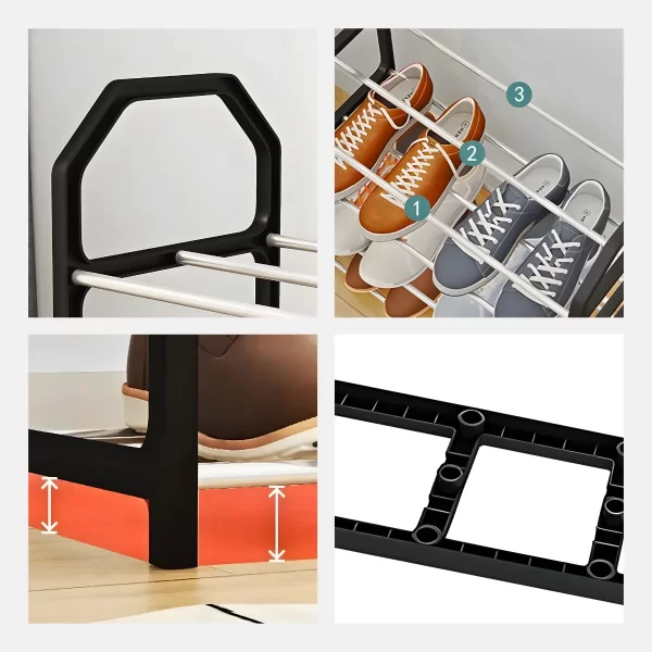 Sapateira Portátil Organizador 4 Prateleiras - PRETO - Image 6