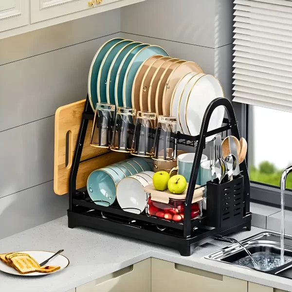 Escorredor e Organizador De Louças Inox Preto - Image 4