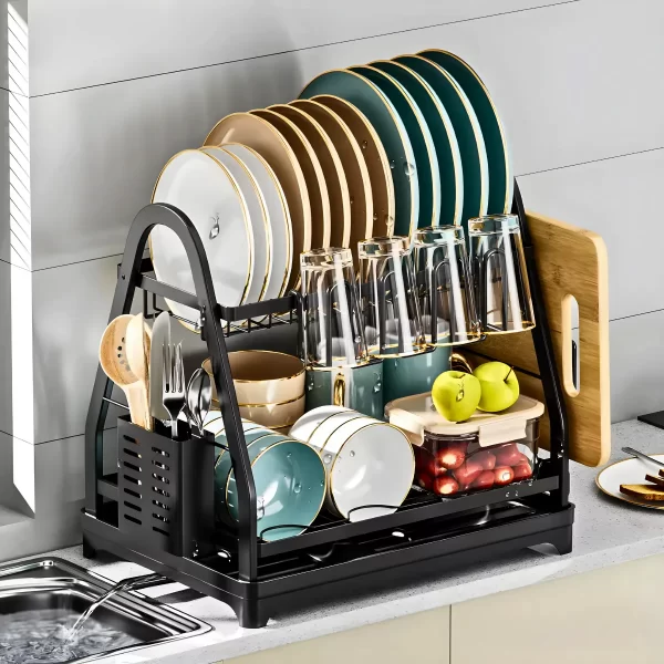 Escorredor e Organizador De Louças Inox Preto - Image 2