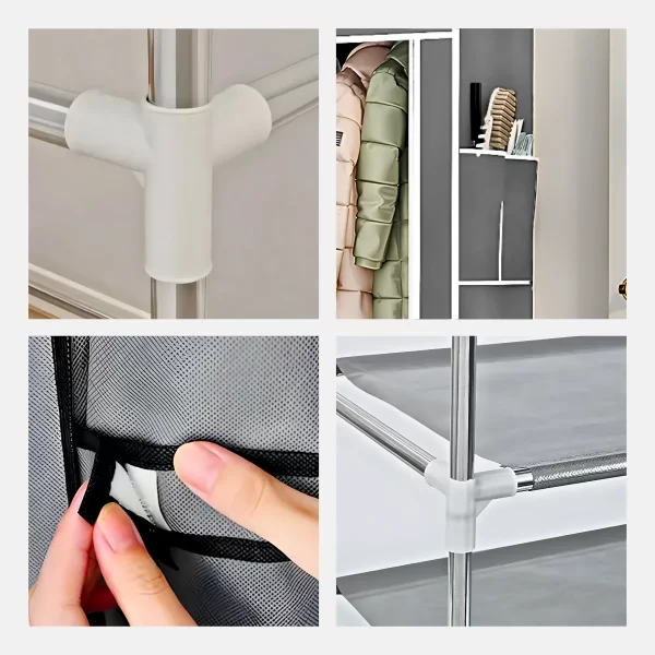 Guarda Roupa Closet Dobrável Organizador com Capa de Tecido 1 Porta - Image 10