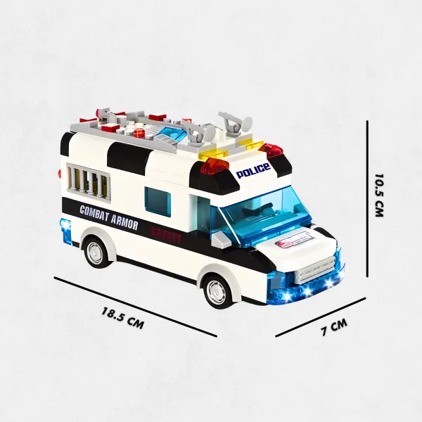 Carro Policia 77 Peças Lego Brinquedo com Luz Som - Image 6