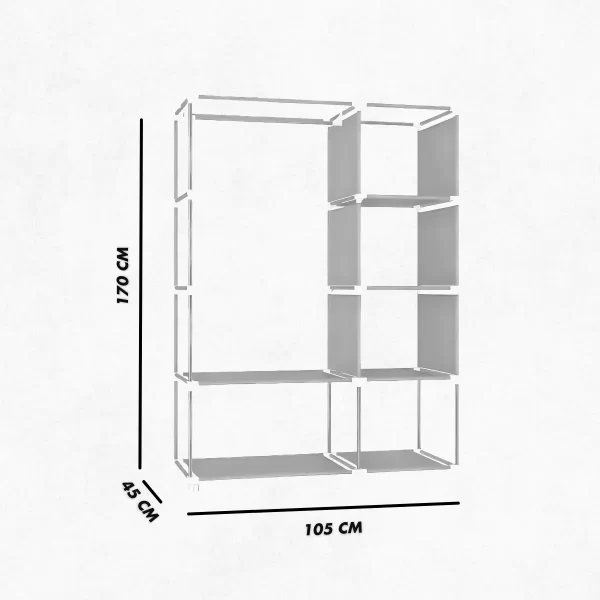 Guarda Roupa Closet Dobrável Organizador com Capa de Tecido - Image 9