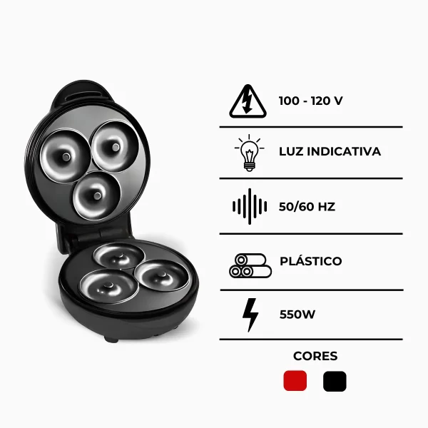 Máquina De Donuts Mini - Faz 3 Rosquinhas - 110v - Image 7