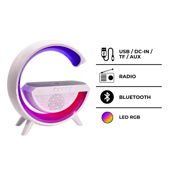 Luminária Inteligente com Caixa De Som e Carregador Indução - Image 3