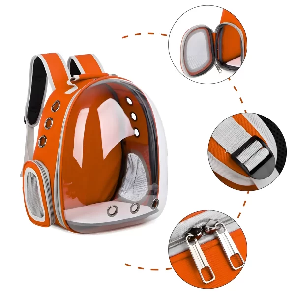 Mochila Pet Para Transporte De Cães E Gatos Visão Panorâmica - Image 4