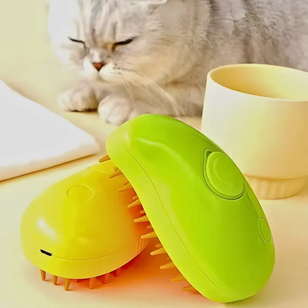 Escova Autolimpante 3 Em 1 Para Pets A Vapor com Spray - Image 2