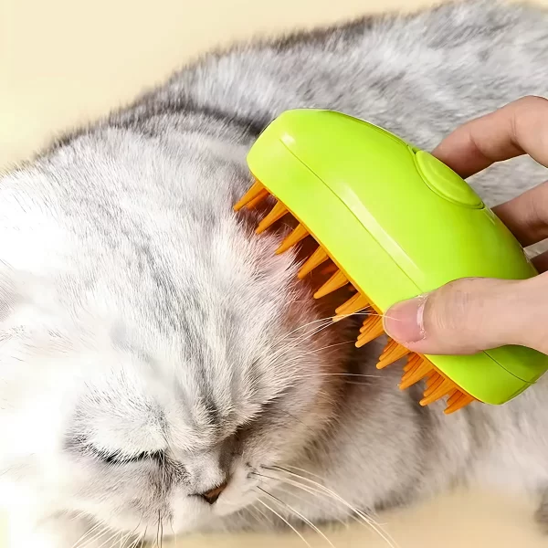 Escova Autolimpante 3 Em 1 Para Pets A Vapor com Spray - Image 5