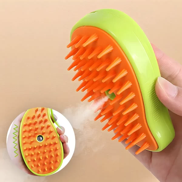Escova Autolimpante 3 Em 1 Para Pets A Vapor com Spray - Image 7
