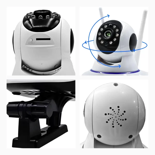 Câmera Ip Sem Fio 360° 3 Antenas HD Wifi Visão Noturna Alarm - Image 5