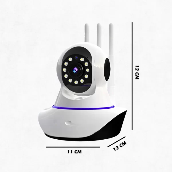 Câmera Ip Sem Fio 360° 3 Antenas HD Wifi Visão Noturna Alarm - Image 9