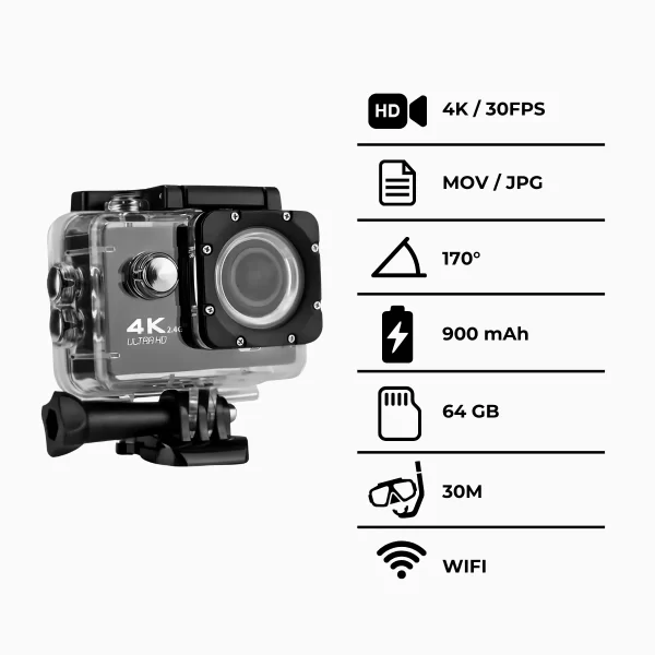 Câmera Filmadora Action Pro 4K Sports ULTRA-HD Wi-fi - Image 10