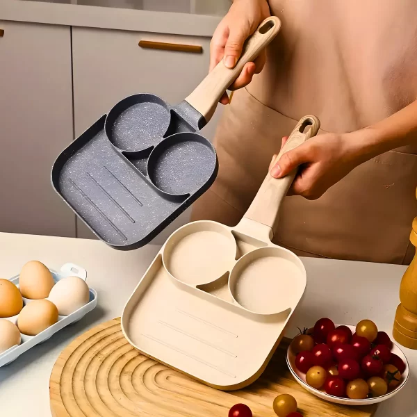 Frigideira 3 Divisórias Antiaderente Elétrico Gás Sem Óleo - Image 2