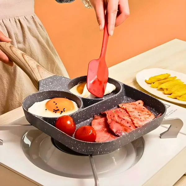 Frigideira 3 Divisórias Antiaderente Elétrico Gás Sem Óleo - Image 4