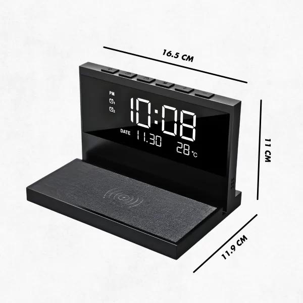 Carregador Indução + Relógio Despertador com mostrador de te - Image 7