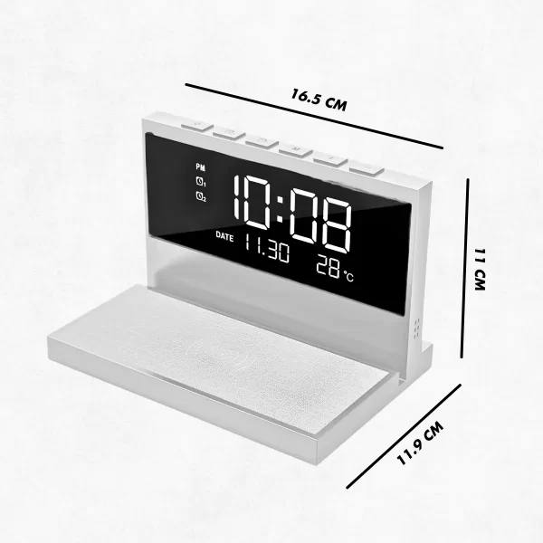 Carregador Indução + Relógio Despertador com mostrador de te - Image 7