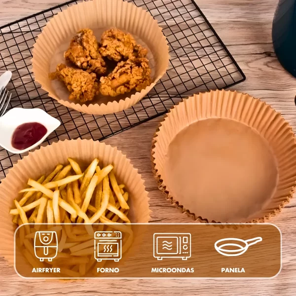 Forro de Papel Antiaderente Para Airfryer – 50 unidades - Image 7