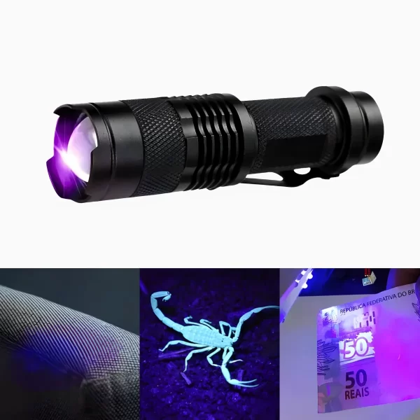 Lanterna Recarregável Luz Negra Uv Resistente A Água - Image 4